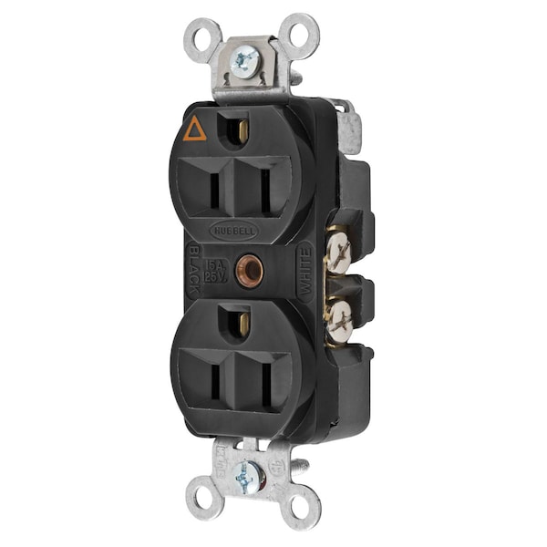 Straight Blade Receptacle, 5-15R, 15 A, 125V AC, 2 Pole, 3 Wire, Flush Mount, Isolated Ground